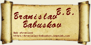 Branislav Babuškov vizit kartica